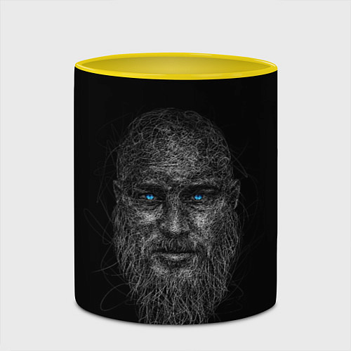 Кружка цветная Ragnar Lodbrok / 3D-Белый + желтый – фото 2