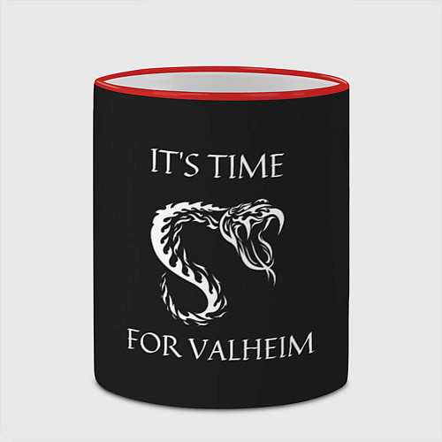 Кружка цветная Its time for Valheim / 3D-Красный кант – фото 2