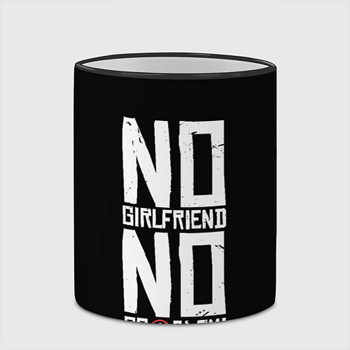 Кружка цветная Нет Девушки - Нет Проблем / 3D-Черный кант – фото 2