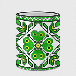 Кружка 3D Славянский Узор Зеленый, цвет: 3D-черный кант — фото 2