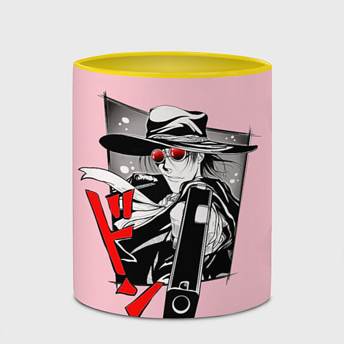 Кружка цветная Hellsing Хеллсинг / 3D-Белый + желтый – фото 2