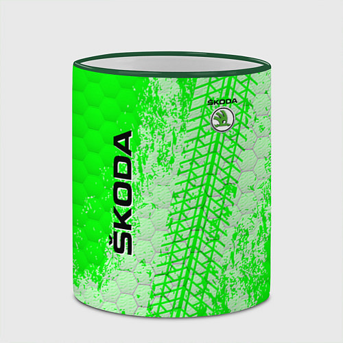 Кружка цветная SKODA / 3D-Зеленый кант – фото 2