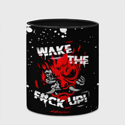 Кружка 3D WAKE THE F CK UP!, цвет: 3D-белый + черный — фото 2
