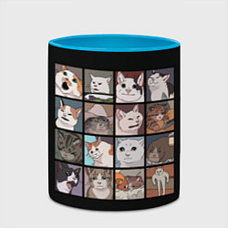 Кружка 3D Коты и кошки, цвет: 3D-белый + небесно-голубой — фото 2