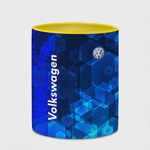 Кружка цветная Volkswagen / 3D-Белый + желтый – фото 2