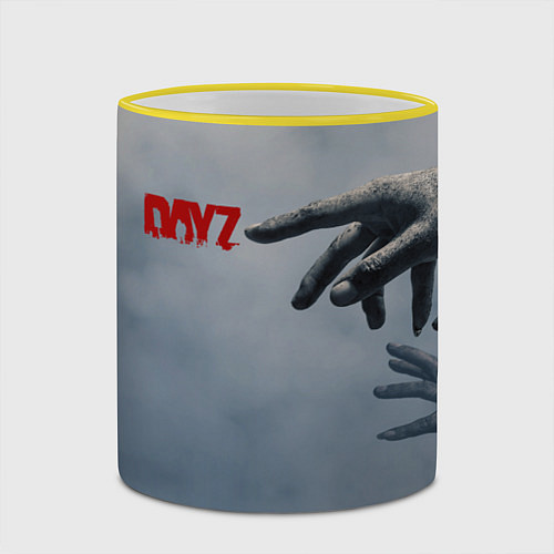 Кружка цветная DAYZombie ДЕЙЗИ Z / 3D-Желтый кант – фото 2