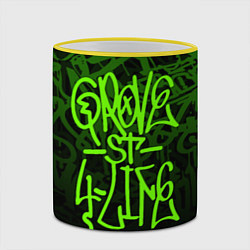 Кружка 3D ГТА GTA GROVE STREET 4 LIF, цвет: 3D-желтый кант — фото 2