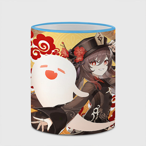 Кружка цветная GENSHIN IMPACT HU TAO / 3D-Небесно-голубой кант – фото 2