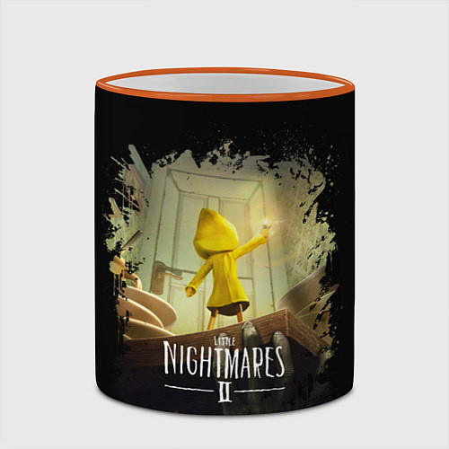 Кружка цветная LITTLE NIGHTMARES ЛИТЛ НАЙТМ / 3D-Оранжевый кант – фото 2