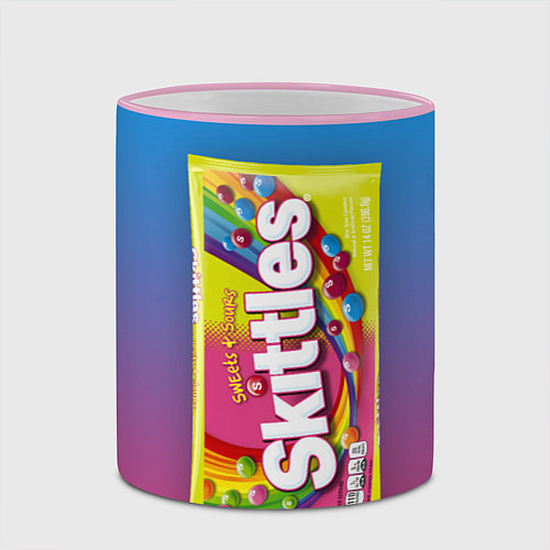 Кружка цветная Skittles Желтый / 3D-Розовый кант – фото 2