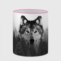 Кружка 3D Волк, цвет: 3D-розовый кант — фото 2