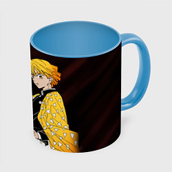 Кружка 3D КЛИНОК РАССЕКАЮЩИЙ ДЕМОНОВ, цвет: 3D-белый + небесно-голубой