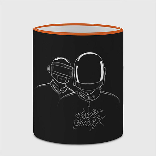 Кружка цветная Daft Punk / 3D-Оранжевый кант – фото 2