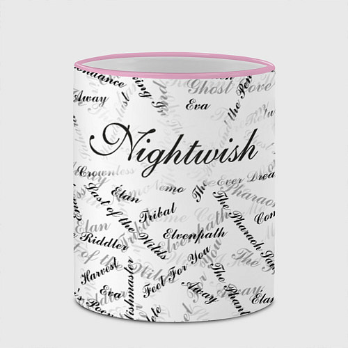 Кружка цветная Nightwish Songs Найтвиш песни Z / 3D-Розовый кант – фото 2