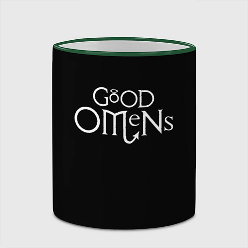Кружка цветная GOOD OMENS БЛАГИЕ ЗНАМЕНИЯ КРЫЛЬЯ / 3D-Зеленый кант – фото 2