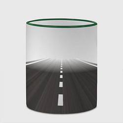 Кружка 3D Дорога, уходящая в даль, цвет: 3D-зеленый кант — фото 2