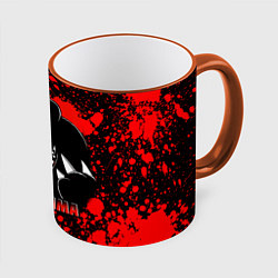 Кружка 3D MONOKUMA МОНОКУМА BLOOD, цвет: 3D-оранжевый кант