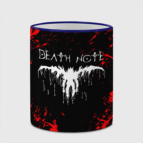 Кружка цветная DEATH NOTE ТЕТРАДЬ СМЕРТИ / 3D-Синий кант – фото 2