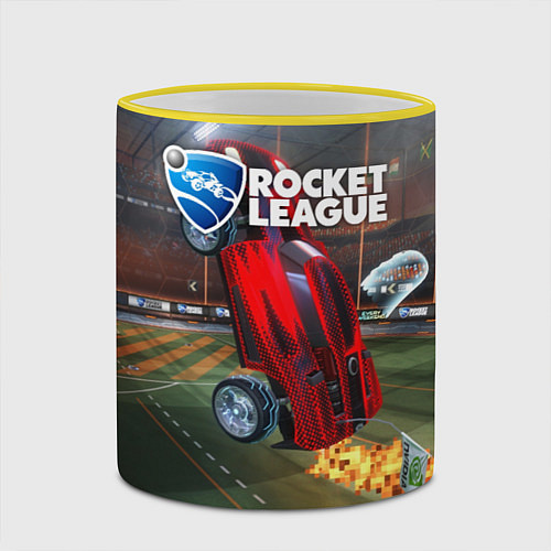Кружка цветная Rocket League / 3D-Желтый кант – фото 2