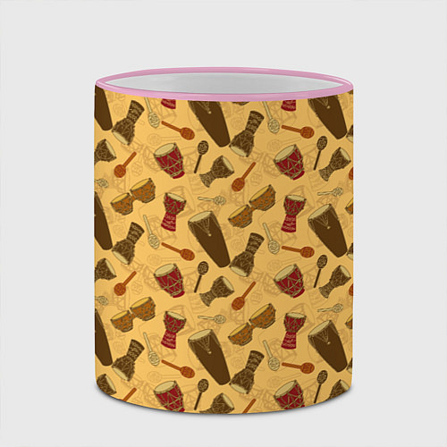 Кружка цветная Ударные Инструменты / 3D-Розовый кант – фото 2