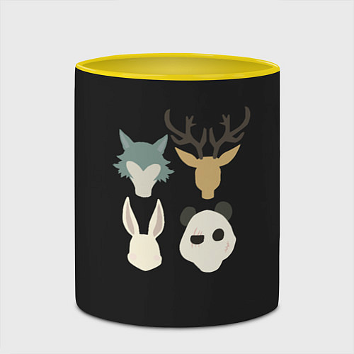Кружка цветная Выдающиеся звери Минимализм / 3D-Белый + желтый – фото 2