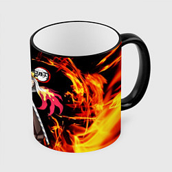 Кружка 3D КЛИНОК РАССЕКАЮЩИЙ ДЕМОНОВ, цвет: 3D-черный кант