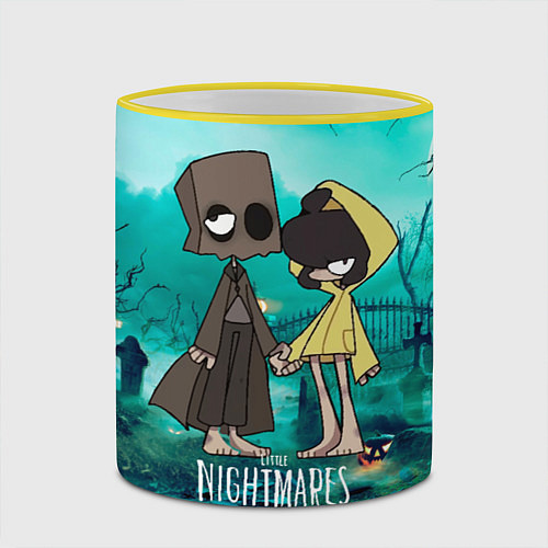Кружка цветная Little Nightmares 2 / 3D-Желтый кант – фото 2