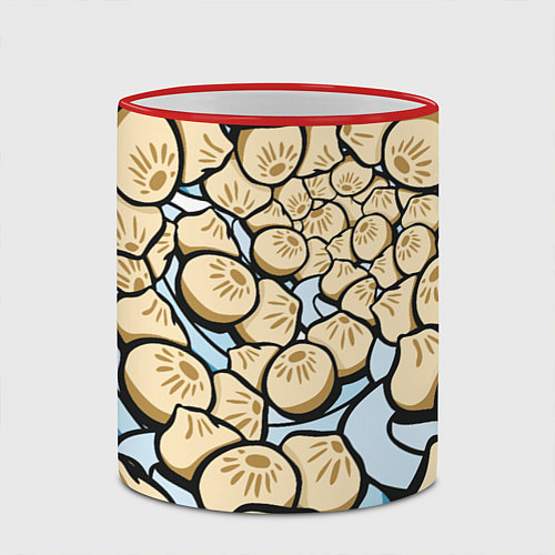 Кружка цветная Нежная бууза / 3D-Красный кант – фото 2