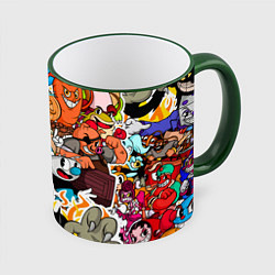 Кружка 3D CUPHEAD, цвет: 3D-зеленый кант