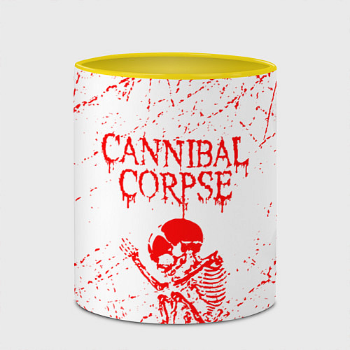 Кружка цветная Cannibal corpse / 3D-Белый + желтый – фото 2