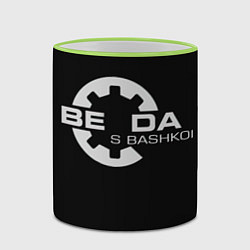 Кружка 3D Беда с Башкой Прикол, цвет: 3D-светло-зеленый кант — фото 2