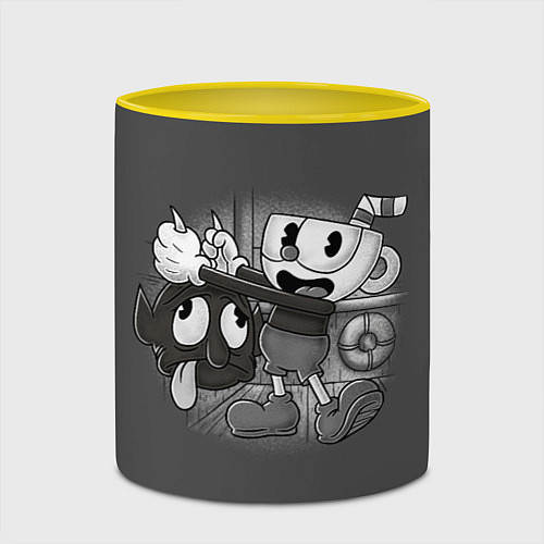 Кружка цветная CUPHEAD / 3D-Белый + желтый – фото 2