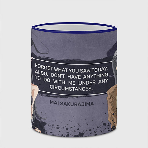 Кружка цветная Bunny and Mai / 3D-Синий кант – фото 2