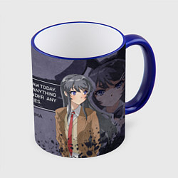 Кружка 3D Bunny and Mai, цвет: 3D-синий кант