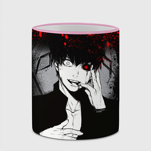 Кружка цветная ТОКИЙСКИЙ ГУЛЬ TOKYO GHOUL / 3D-Розовый кант – фото 2