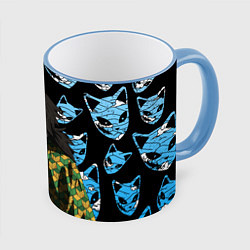 Кружка 3D ГИО ТОМИОКА КЛИНОК, цвет: 3D-небесно-голубой кант