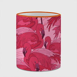 Кружка 3D Розовые фламинго, цвет: 3D-оранжевый кант — фото 2