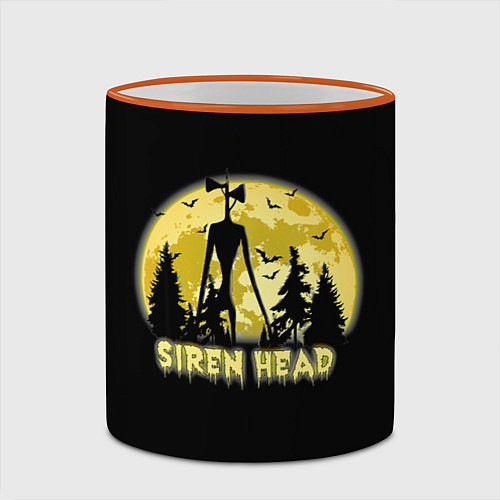 Кружка цветная Siren Head Yellow Moon / 3D-Оранжевый кант – фото 2