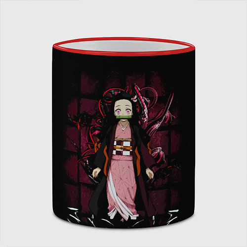 Кружка цветная Nezuko Kamado Kimetsu no Yaiba / 3D-Красный кант – фото 2