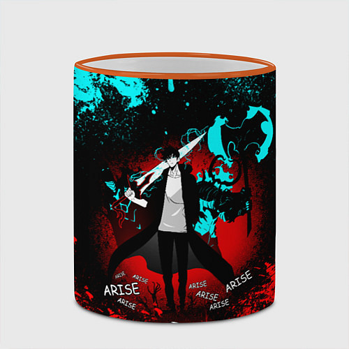 Кружка цветная SOLO LEVELING МАНХВА / 3D-Оранжевый кант – фото 2