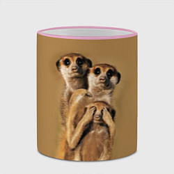 Кружка 3D Сурикаты, цвет: 3D-розовый кант — фото 2