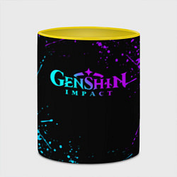 Кружка 3D GENSHIN IMPACT NEON LOGO, цвет: 3D-белый + желтый — фото 2