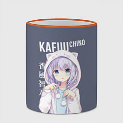 Кружка 3D Чино Кафу Chino Kafuu, цвет: 3D-оранжевый кант — фото 2