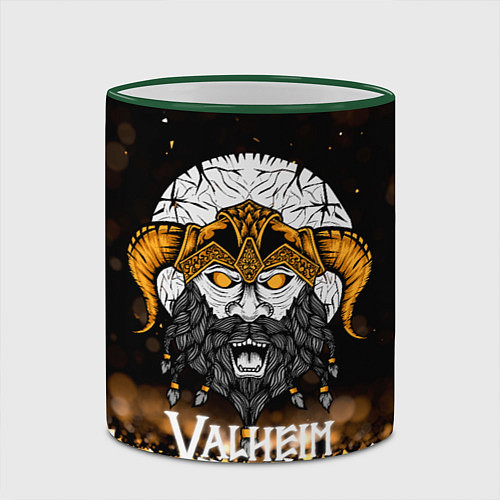 Кружка цветная Valheim Viking Gold / 3D-Зеленый кант – фото 2