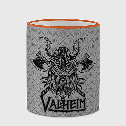 Кружка цветная Valheim Viking dark / 3D-Оранжевый кант – фото 2