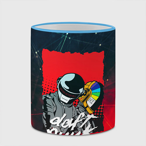 Кружка цветная DAFT PUNK MUSIC / 3D-Небесно-голубой кант – фото 2