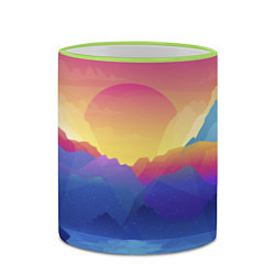 Кружка 3D Красочные Горы, цвет: 3D-светло-зеленый кант — фото 2