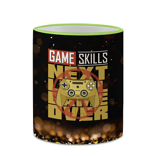 Кружка цветная Next game over game skills / 3D-Светло-зеленый кант – фото 2