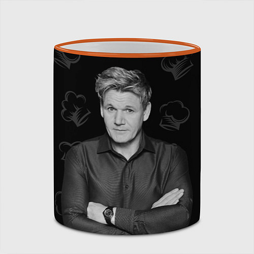 Кружка цветная ГОРДОН РАМЗИ Gordon Ramsay / 3D-Оранжевый кант – фото 2