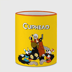 Кружка 3D Cuphead x DMC, цвет: 3D-оранжевый кант — фото 2